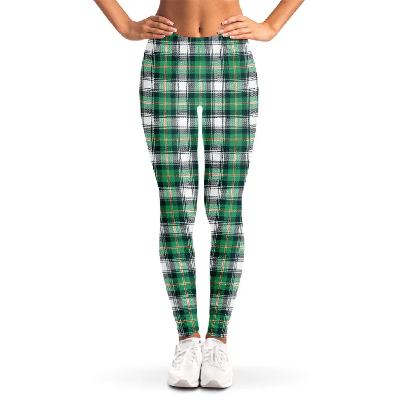 Saint Patrick's Day Tartan Pattern Print Women's Leggings