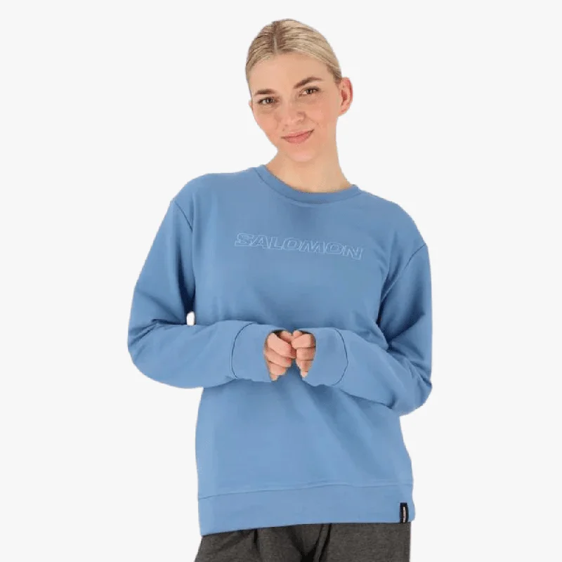 Salomon Womens Crew Fleece Pullover Sweater Quiet Harbour