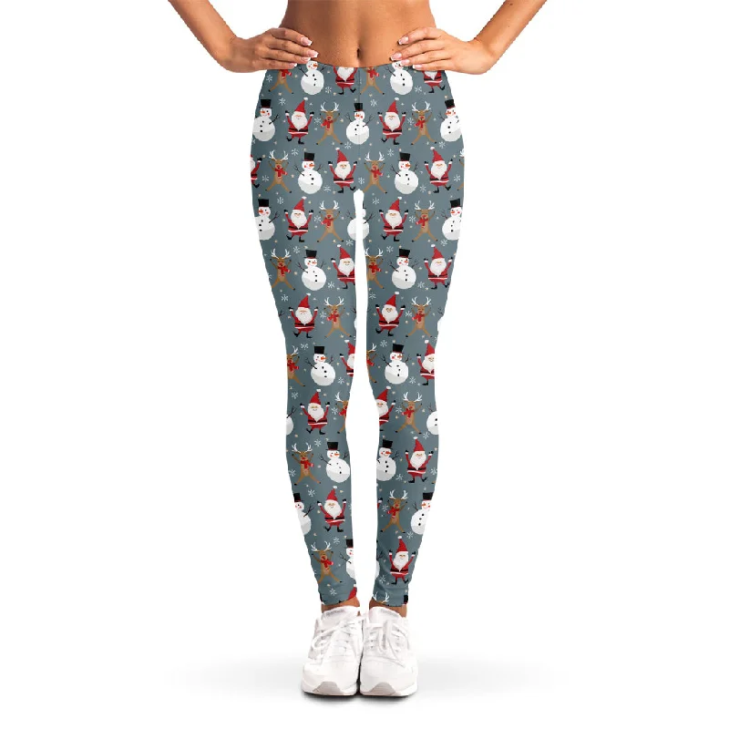 Santa Claus And Friends Pattern Print Women's Leggings