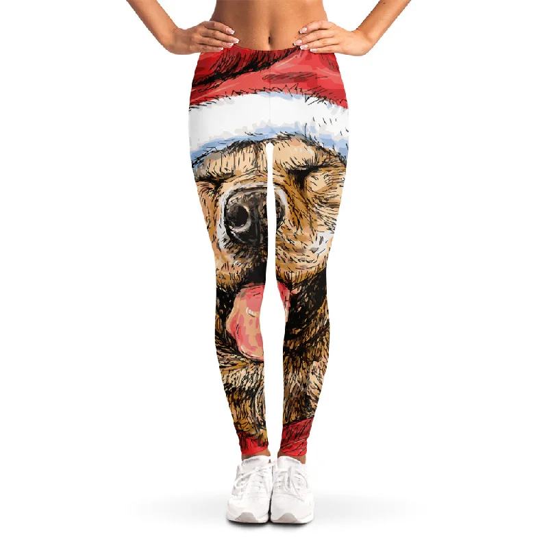 Santa Labrador Retriever Print Women's Leggings