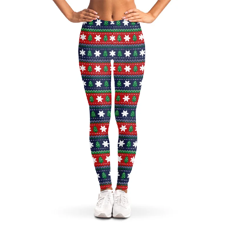 Scandinavian Christmas Pattern Print Women's Leggings