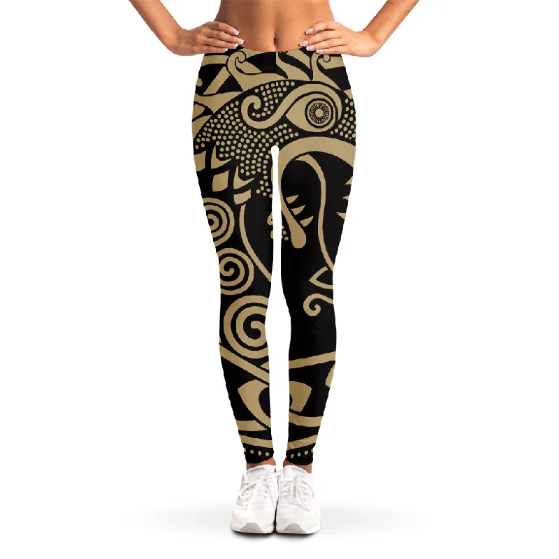 Scandinavian Viking Dragon Print Women's Leggings