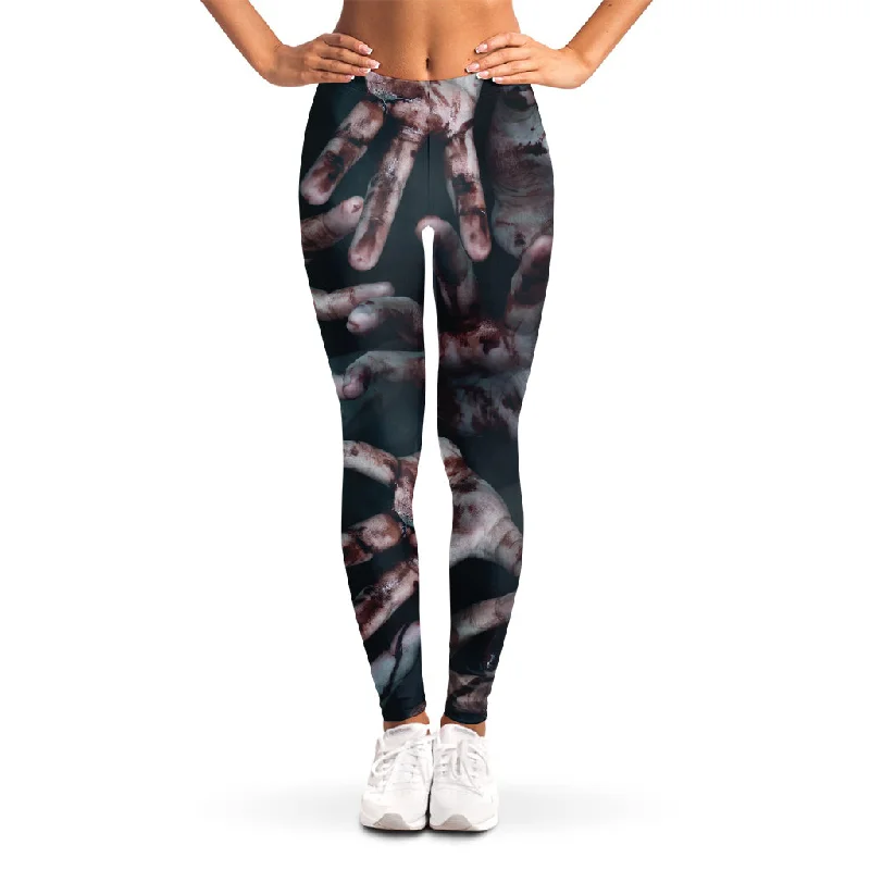 Scary Zombie Hands Print Women's Leggings