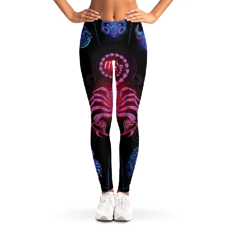 Scorpio And Astrological Signs Print Women's Leggings