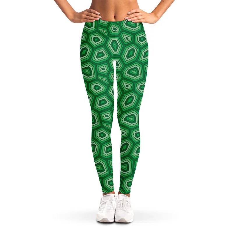 Sea Turtle Shell Pattern Print Women's Leggings