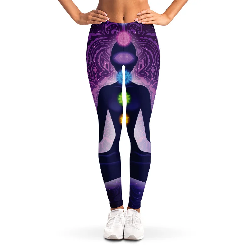 Seven Chakras Mandala Print Women's Leggings