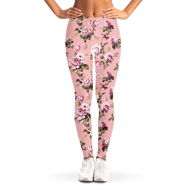 Shabby Chic Vintage Floral Print Women's Leggings