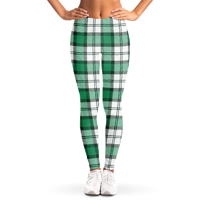 Shamrock St. Patrick's Day Tartan Print Women's Leggings