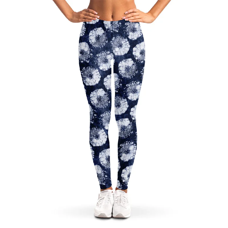 Shibori Motif Pattern Print Women's Leggings