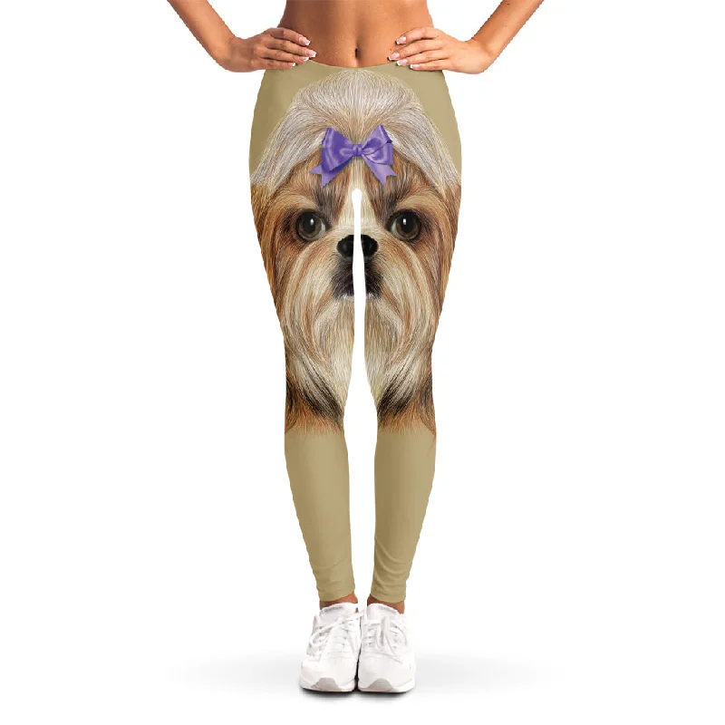 Shih Tzu Portrait Print Women's Leggings