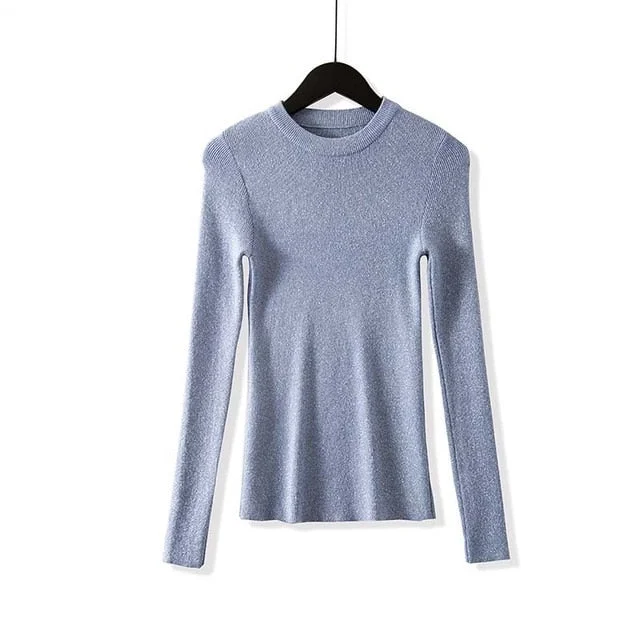 Shiny Lurex Long Sleeves Sweater