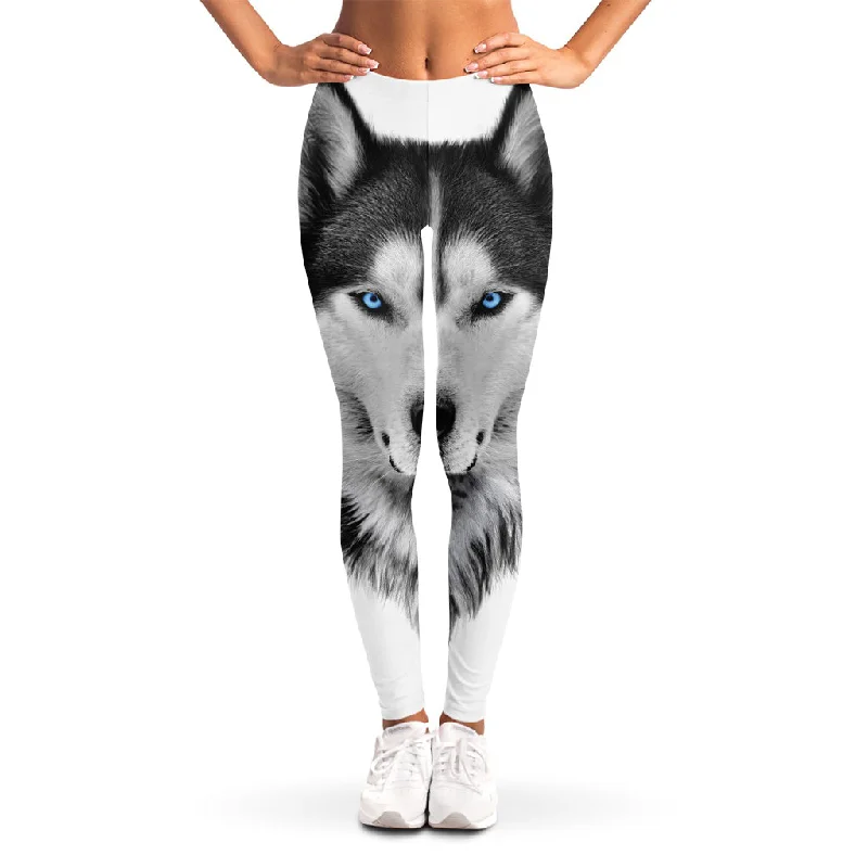 Siberian Husky Portrait Print Women's Leggings