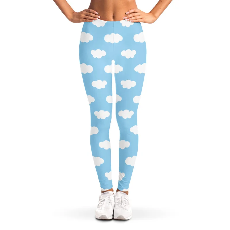 Sky Cloud Pattern Print Women's Leggings