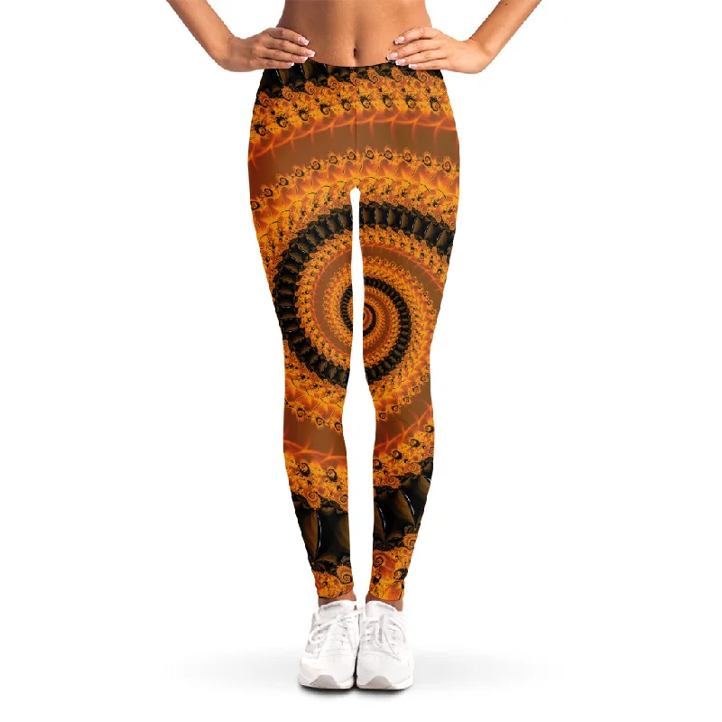 Spiral Fractal Print Women's Leggings