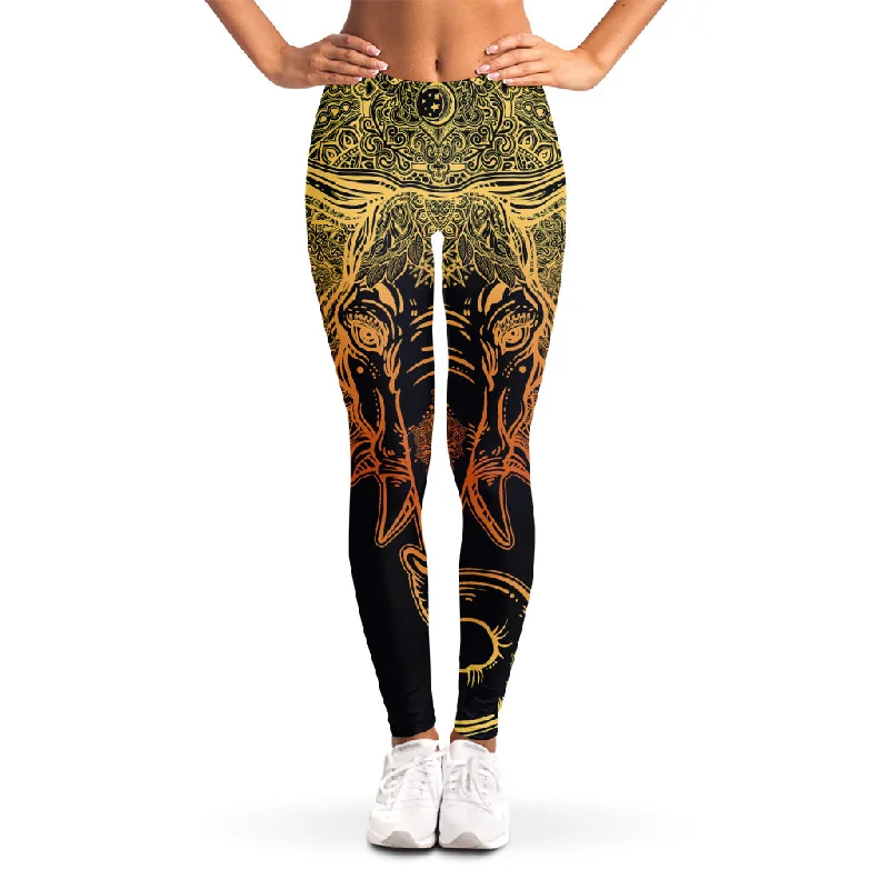 Spiritual Elephant Mandala Print Women's Leggings