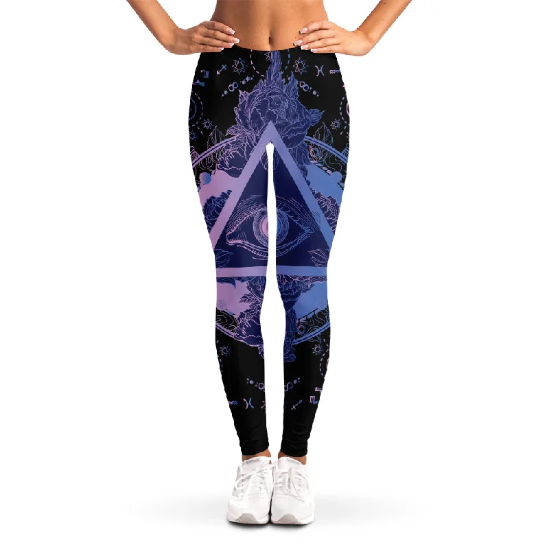 Spiritual Eye of Providence Print Women's Leggings