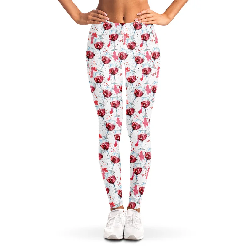 Splash Wine Pattern Print Women's Leggings