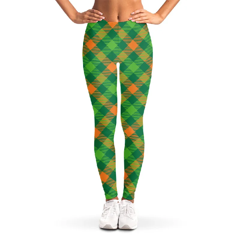 St. Patrick's Day Buffalo Pattern Print Women's Leggings