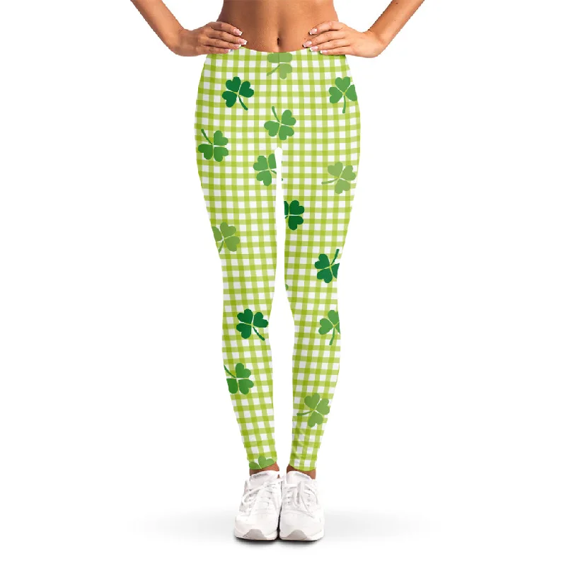 St. Patrick's Day Buffalo Plaid Print Women's Leggings