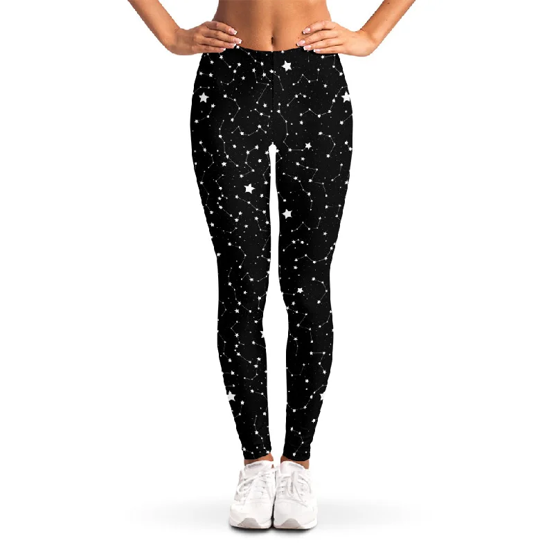 Star Constellations Pattern Print Women's Leggings