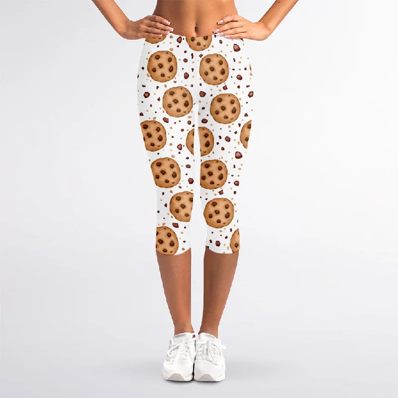 Sweet Cookie Pattern Print Women's Capri Leggings