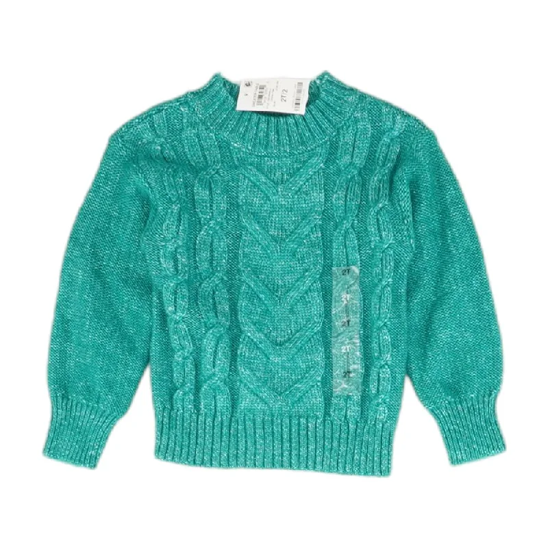 Teal Solid Crewneck Sweater