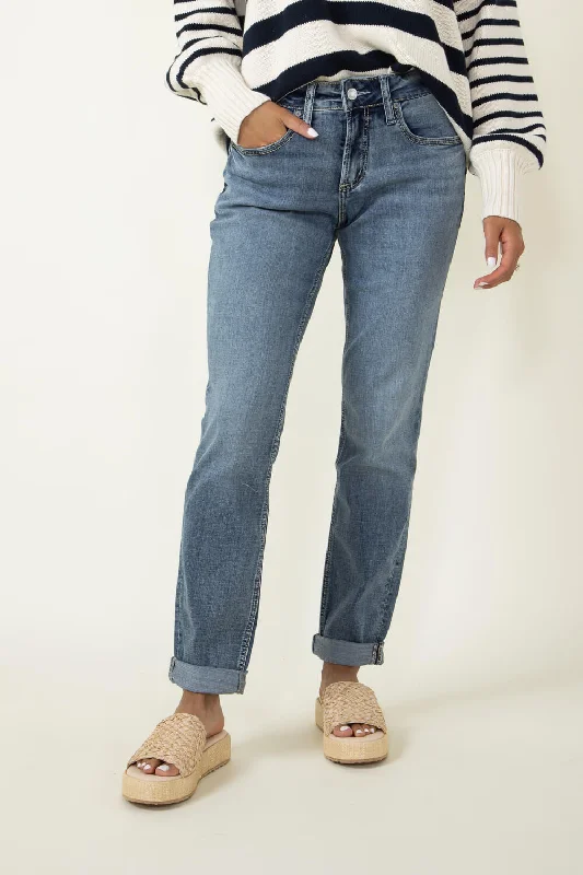 Silver Jeans Mid Rise Slim Luxe Stretch Boyfriend Jeans for Women | L27101CVS208 Fashionable White Denim Jeans Silver Jeans Mid Rise Slim Luxe Stretch Boyfriend Jeans for Women | L27101CVS208 Fashionable White Denim Jeans