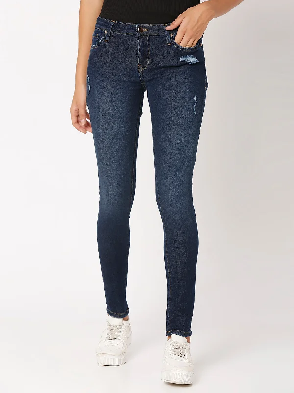 Spykar Dark Blue Lycra Super Skinny Regular Length Jeans For Women Trendy Layered Pocket Jeans Spykar Dark Blue Lycra Super Skinny Regular Length Jeans For Women Trendy Layered Pocket Jeans