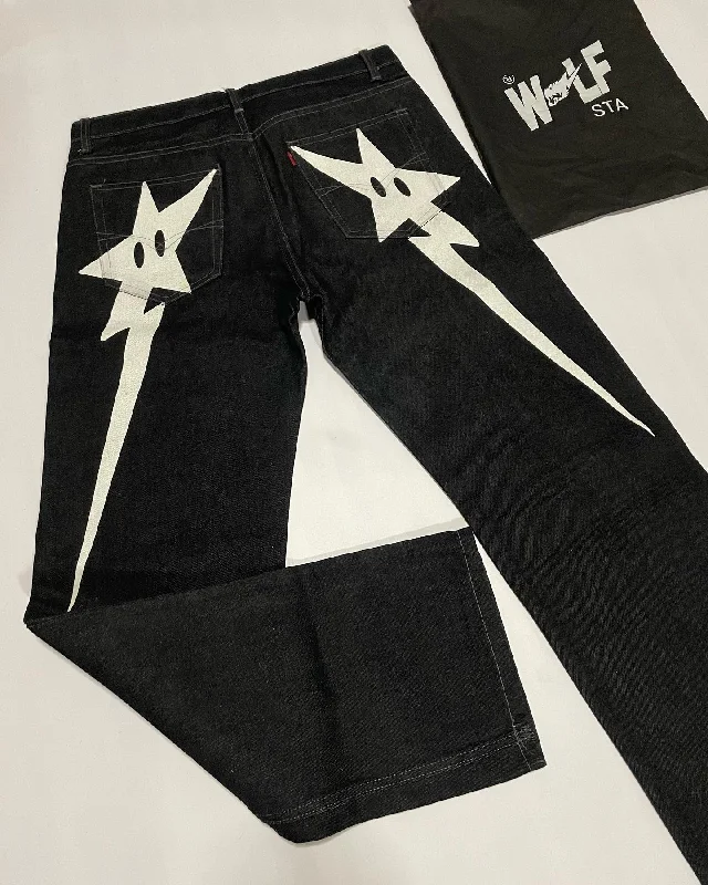 Bonsir Streetwear Y2k Jeans Hip Hop Star Print Baggy Jeans Black Pants Women Men New Harajuku Casual Hip Hop Gothic Wide Leg Trousers Fashionable Distressed Jeans Bonsir Streetwear Y2k Jeans Hip Hop Star Print Baggy Jeans Black Pants Women Men New Harajuku Casual Hip Hop Gothic Wide Leg Trousers Fashionable Distressed Jeans
