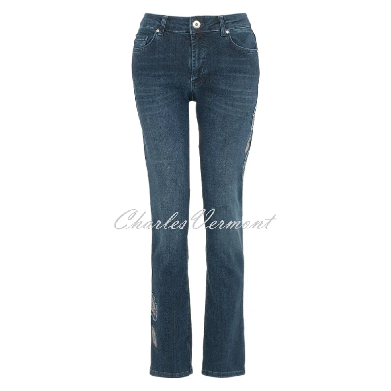Dolcezza 'Never Without My Jeans' Embellished Jean - 74401 Comfortable Zip-Fly Denim Jeans