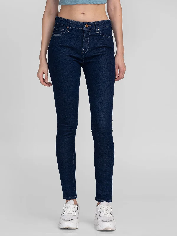 Spykar Women Raw Blue Cotton Skinny Fit Regular Length Jeans (Adora) Trendy Wide-Legged High-Waist Jeans Spykar Women Raw Blue Cotton Skinny Fit Regular Length Jeans (Adora) Trendy Wide-Legged High-Waist Jeans