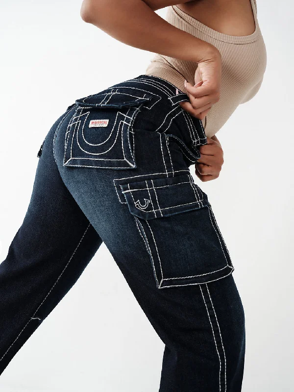 True Religion Womens Big T Cargo Pant Cargo Fit Blue Mid Rise Jeans Casual Bootcut Ripped Jeans True Religion Womens Big T Cargo Pant Cargo Fit Blue Mid Rise Jeans Casual Bootcut Ripped Jeans