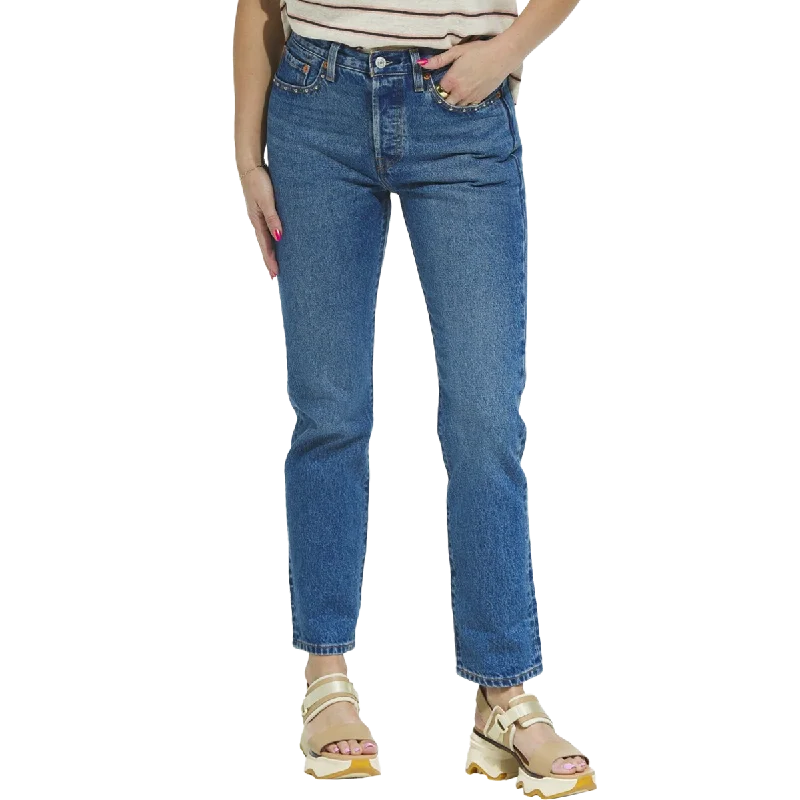 Women's 501 Jeans Trendy Patchwork Denim Jeans