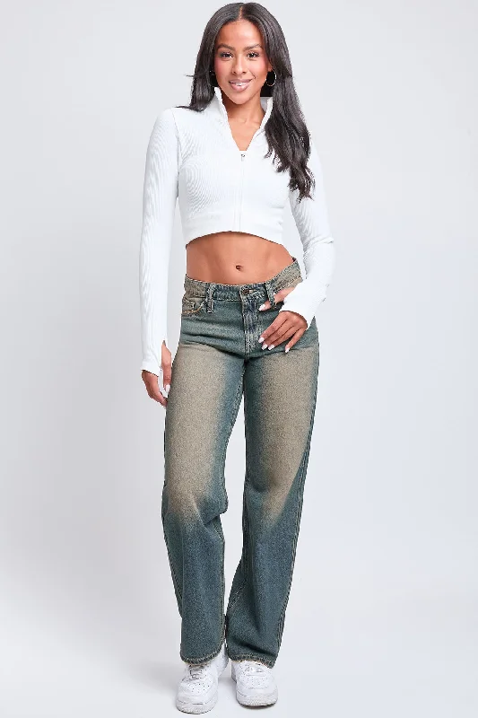 Women's Relaxed Fit Wide Leg Light Weight Rigid Denim Jeans Stylish High-Rise Mom Jeans Women's Relaxed Fit Wide Leg Light Weight Rigid Denim Jeans Stylish High-Rise Mom Jeans