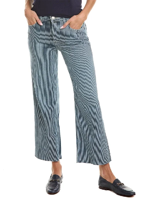 Hudson Jeans Rosie High-Rise Railroad Stripe Wide Leg Ankle Jean