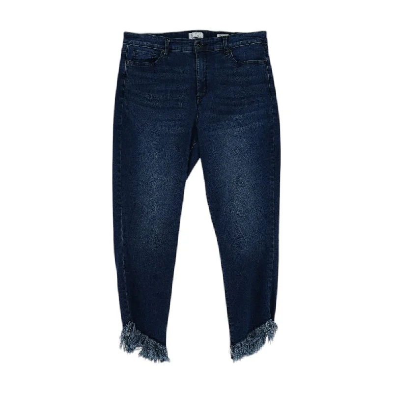 Blue Solid Skinny Leg Jeans