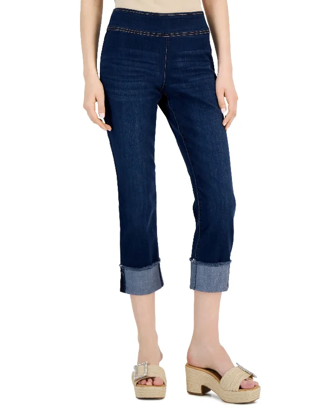 INC International Concepts Womens Mid Rise Pull On Cuffed Jeans