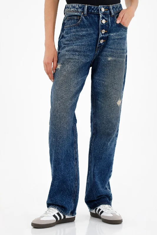 Women's Ripped Blue Jeans