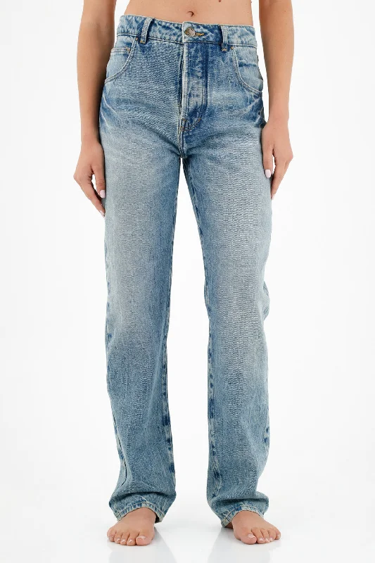 Women's Five-Pocket Blue Jeans