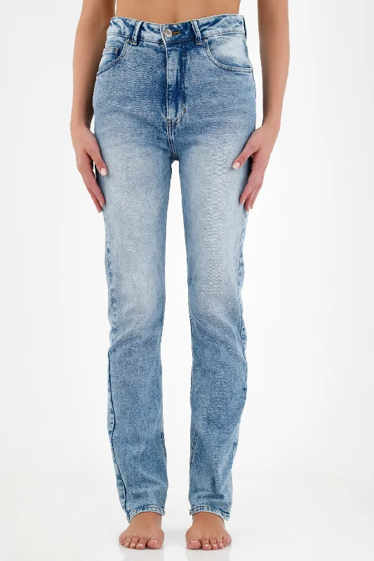 Women's High-Waisted Blue Jeans