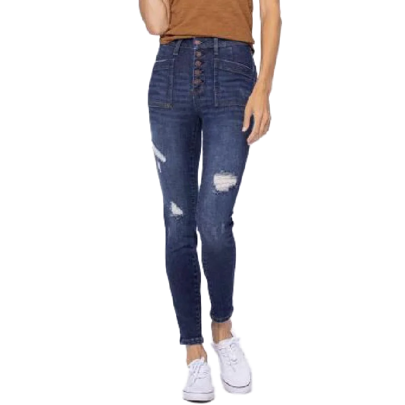 Judy Blue Women's High Rise Distressed Bootcut Jeans