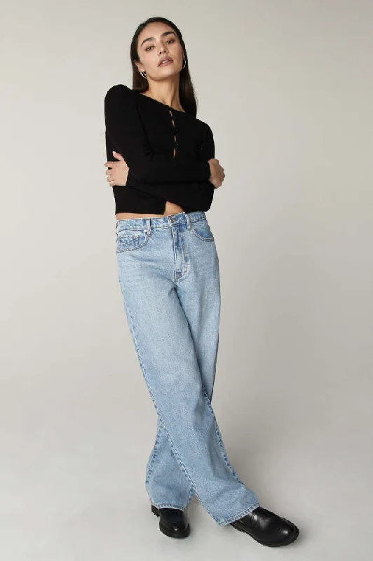 Unpublished Rumi High-Rise Stacked Leg Jeans in Highland