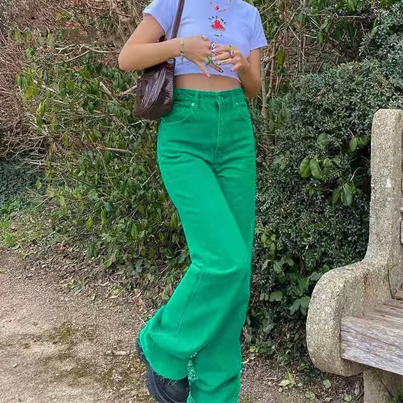 Women Retro Wide Leg Jeans